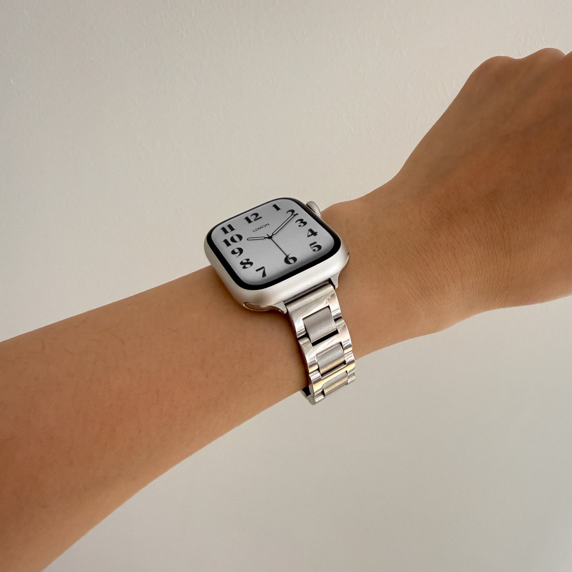 (St-Steel) Flat link Apple Watch Strap - Silver 1