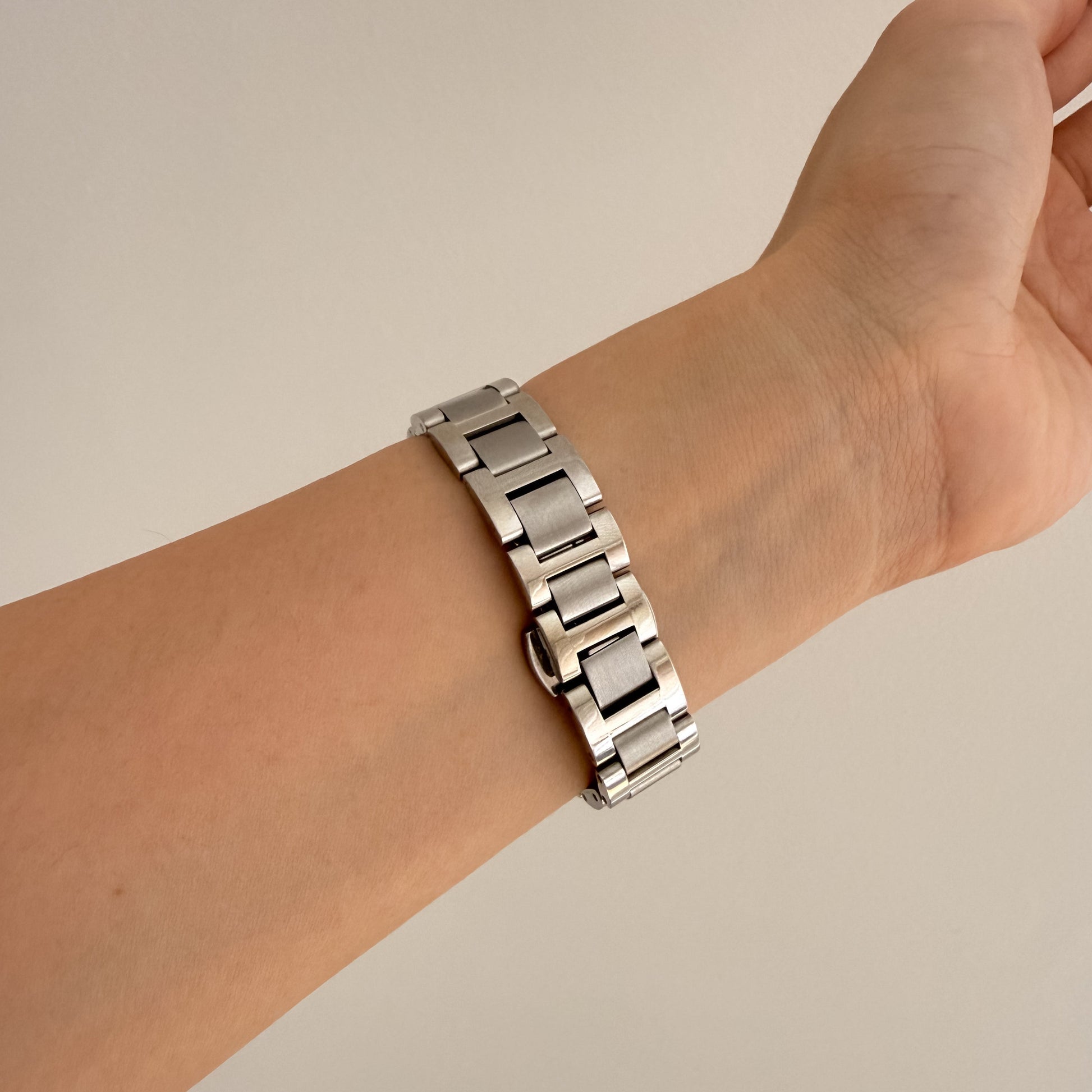 (St-Steel) Flat link Apple Watch Strap - Silver 3