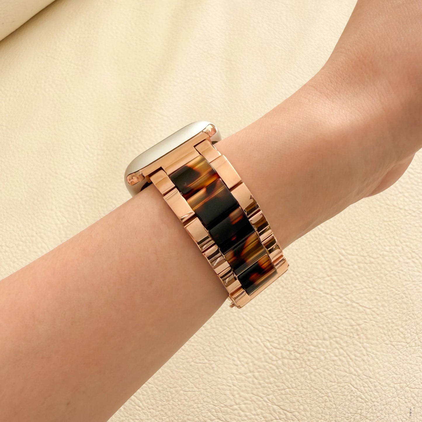 (St-Steel) Glow Apple Watch Strap - Rose Gold 3