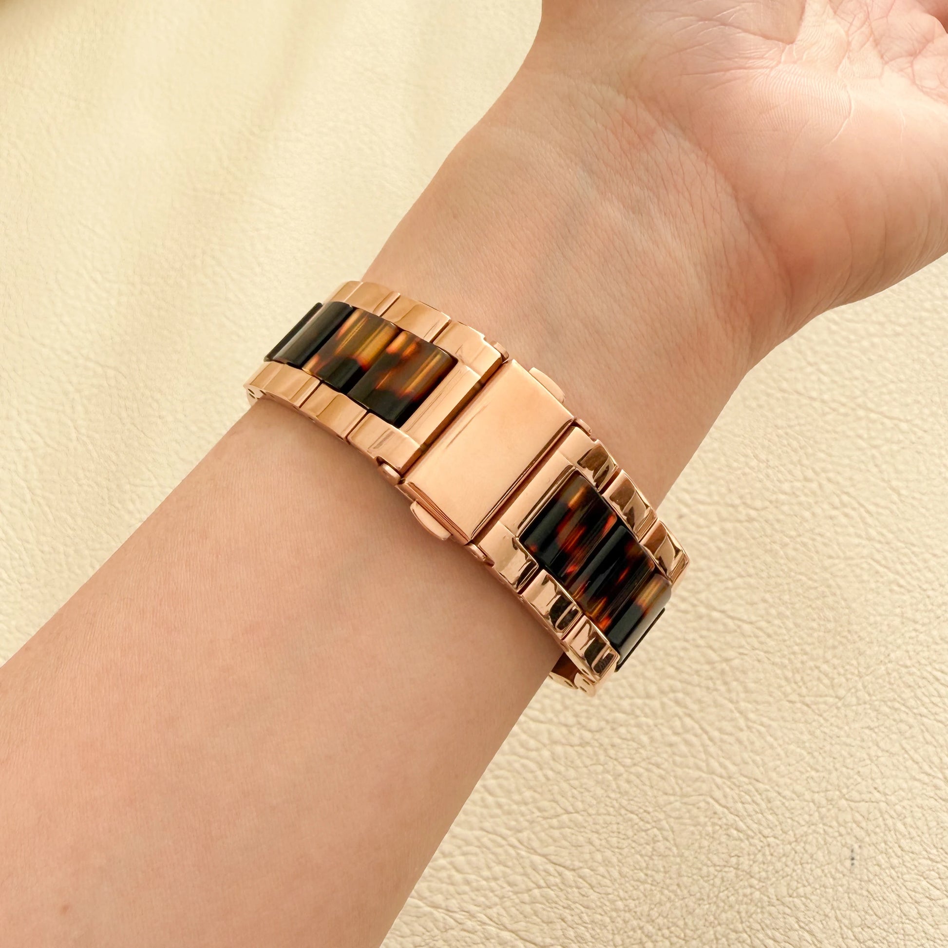 (St-Steel) Glow Apple Watch Strap - Rose Gold 4