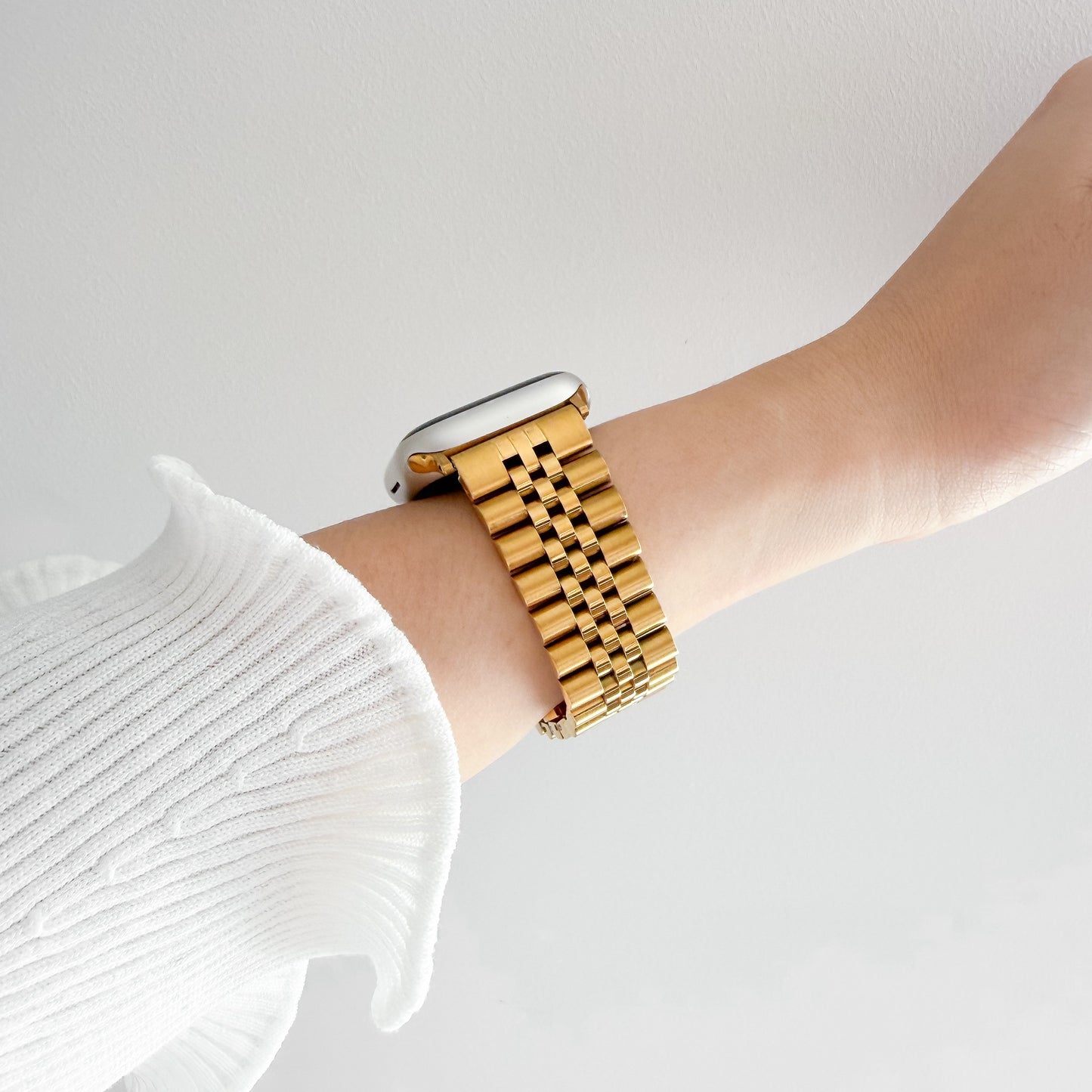 (St-Steel) Jubilee Apple Watch Strap - Gold