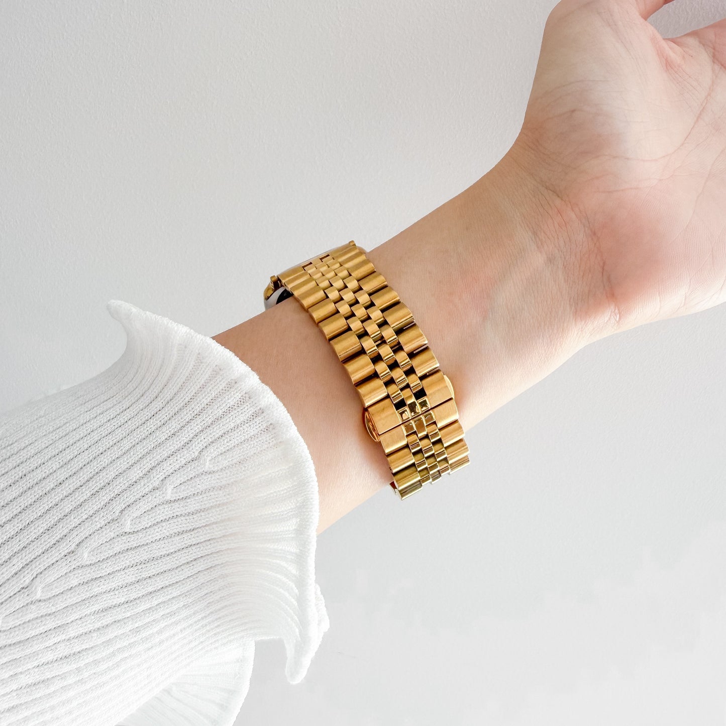 (St-Steel) Jubilee Apple Watch Strap - Gold