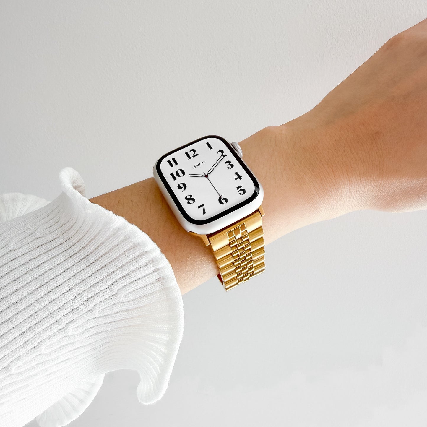 (St-Steel) Jubilee Apple Watch Strap - Gold