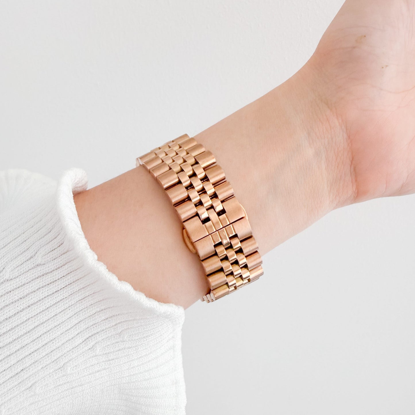 (St-Steel) Jubilee Apple Watch Strap - Rose Gold