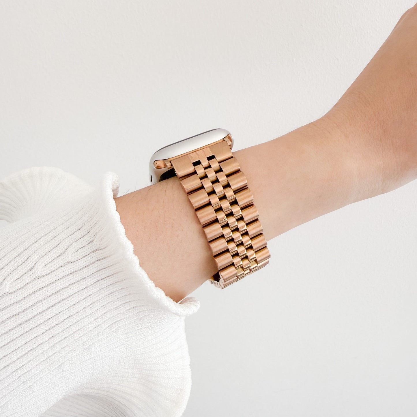(St-Steel) Jubilee Apple Watch Strap - Rose Gold