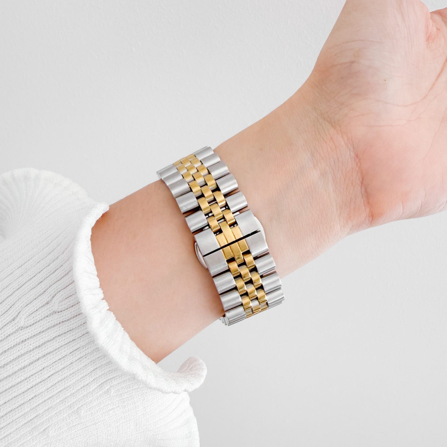 (St-Steel) Jubilee Apple Watch Strap - Two Tone