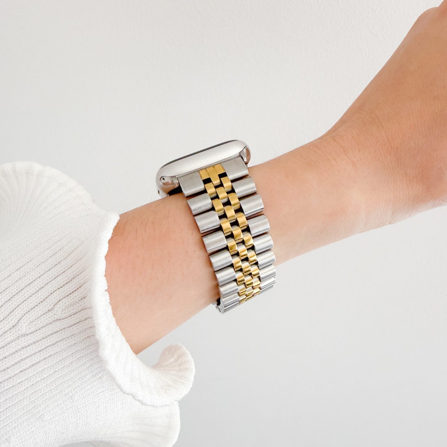 (St-Steel) Jubilee Apple Watch Strap - Two Tone