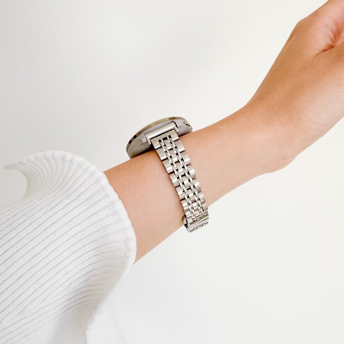 Lemon Inspiration Garmin watch strap in silver stainless steel
