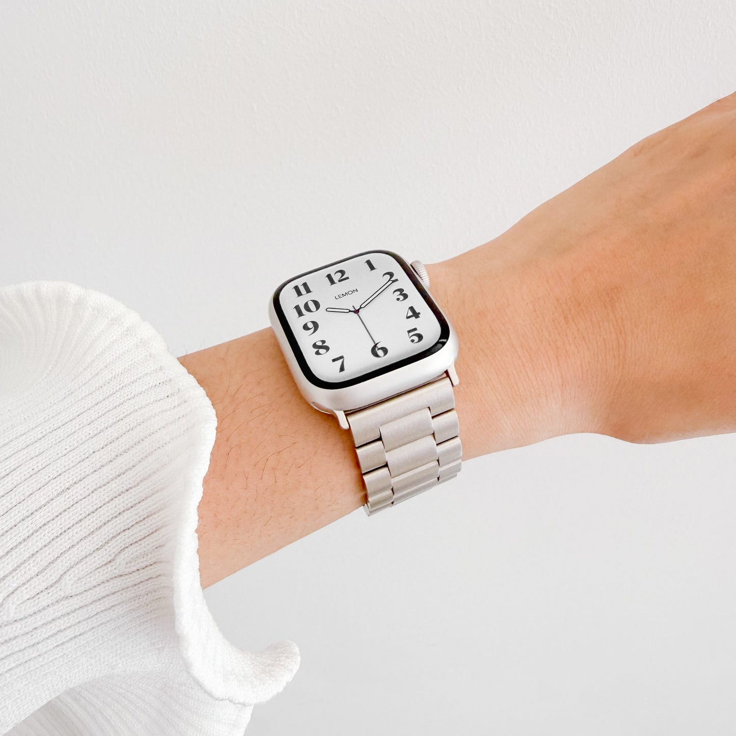 (St-Steel) Oyster Apple Watch Strap - Starlight