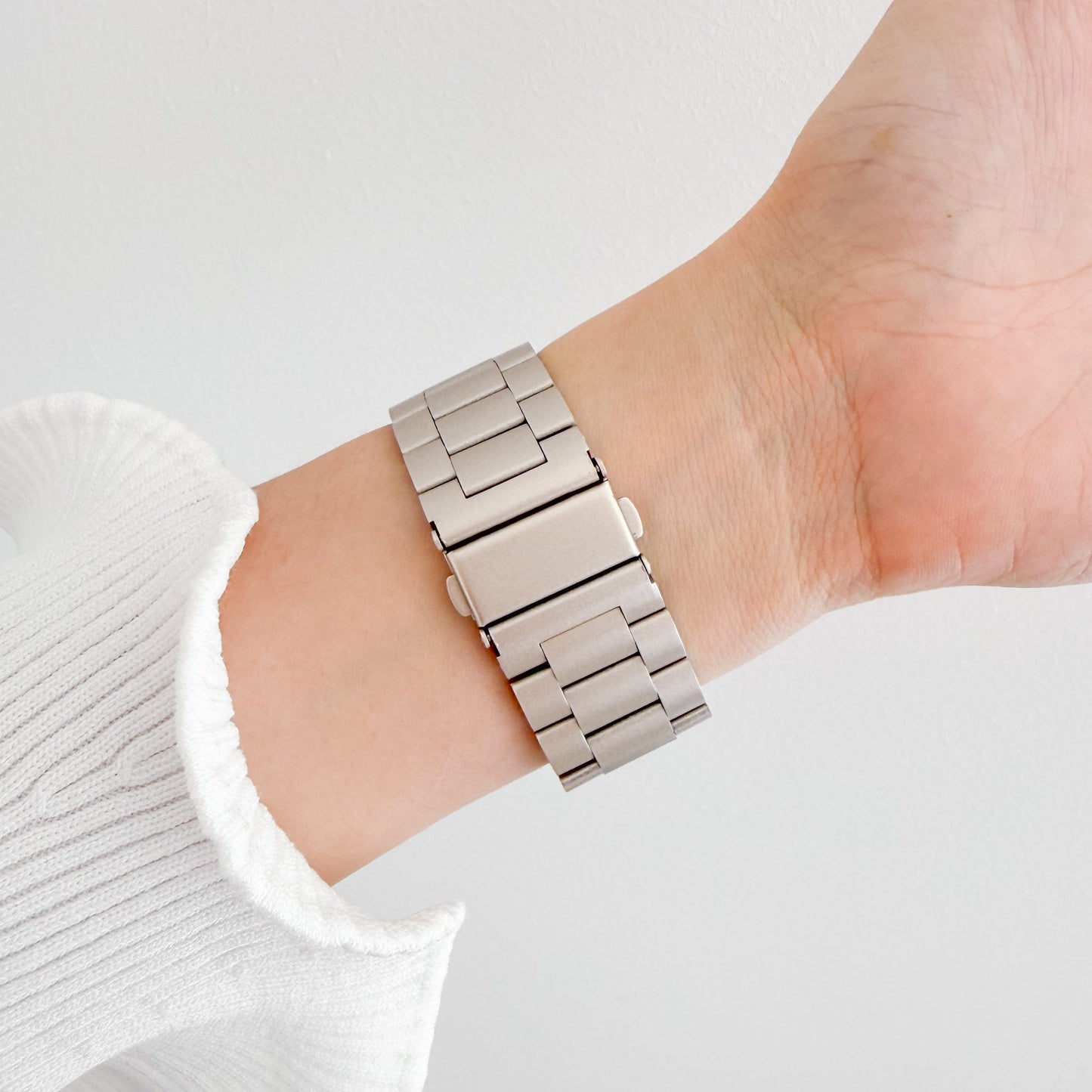 (St-Steel) Oyster Apple Watch Strap - Starlight