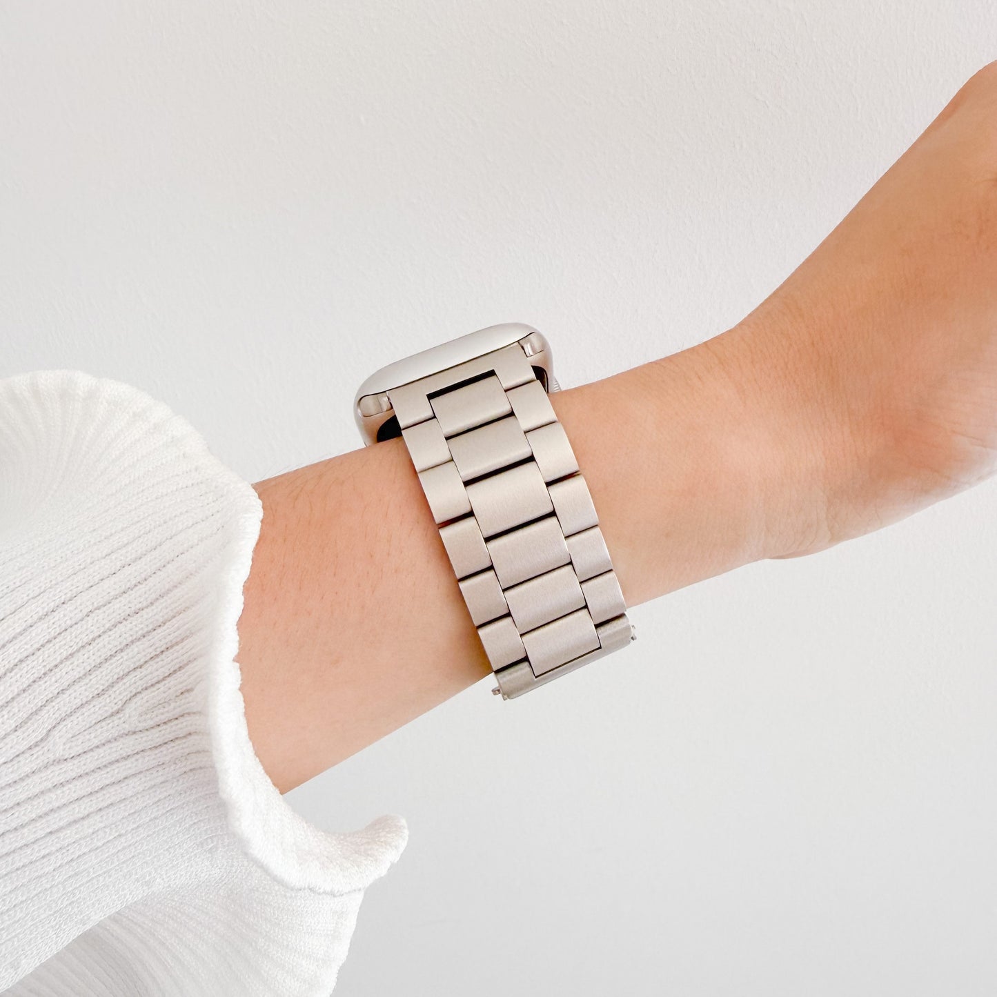(St-Steel) Oyster Apple Watch Strap - Starlight