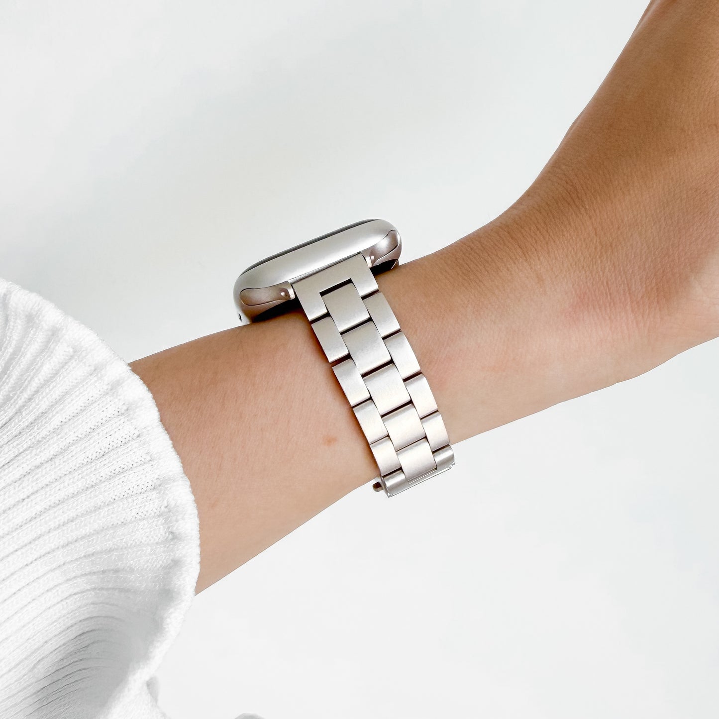 (St-Steel) Slim Oyster Apple Watch Band - Starlight