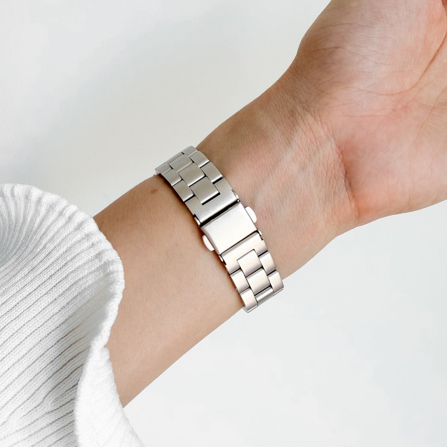 (St-Steel) Slim Oyster Apple Watch Band - Starlight