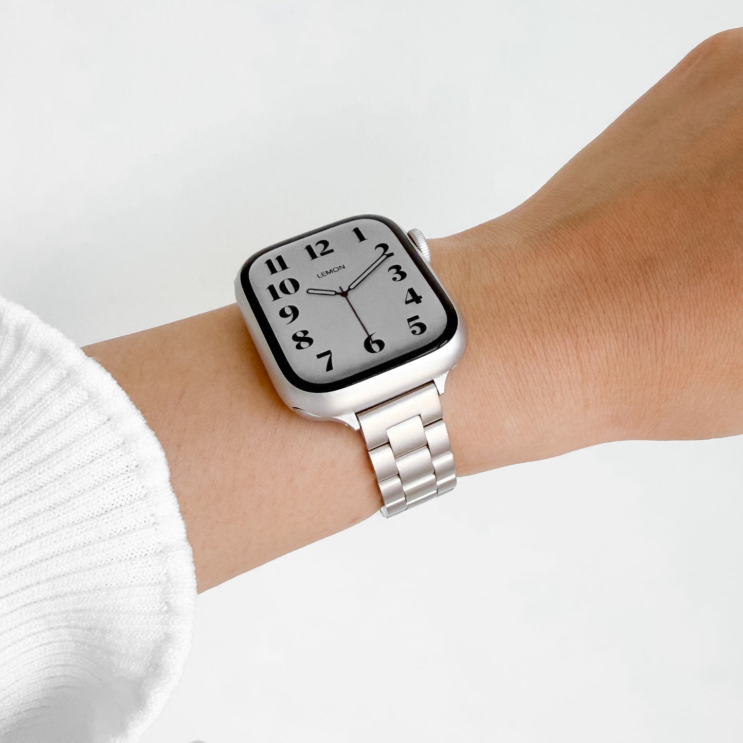 (St-Steel) Slim Oyster Apple Watch Band - Starlight