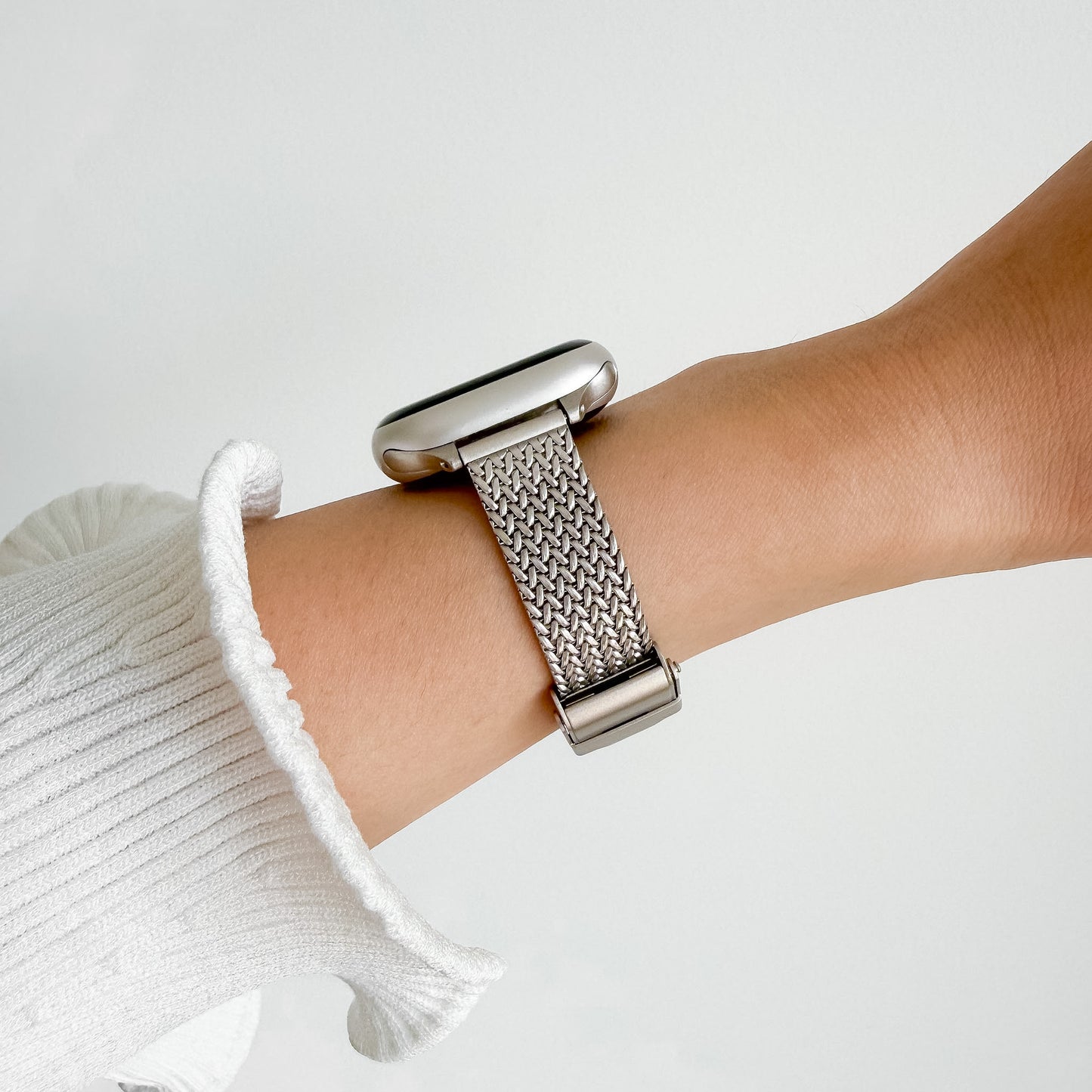 (St-Steel) Slim Stellar Apple Watch Strap - Starlight