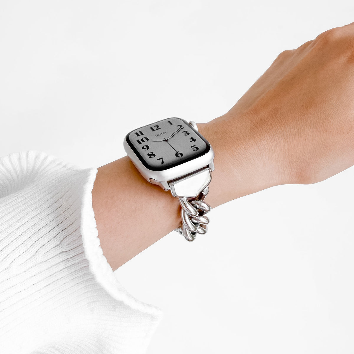 (St-Steel) Slim Timeless Apple Watch Bracelet - Silver