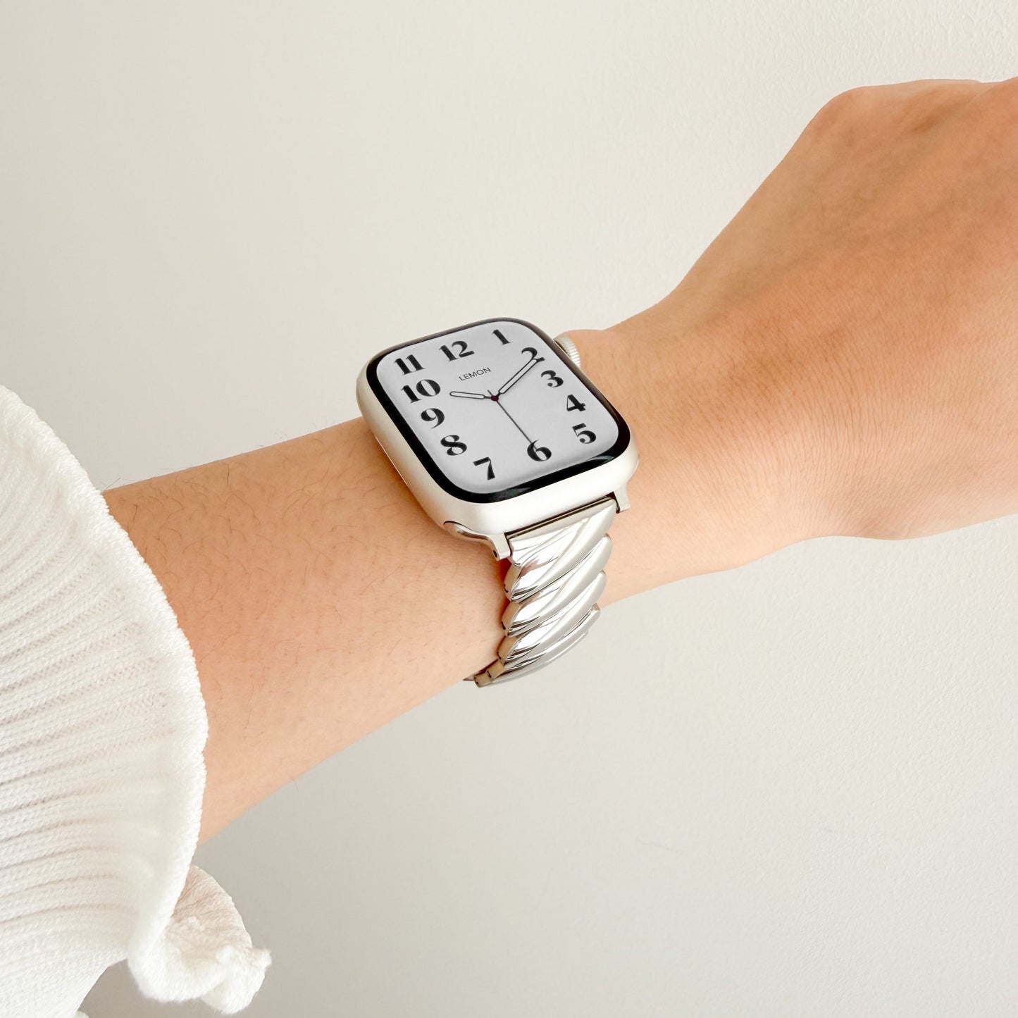 (St-Steel) Twist Glam Apple Watch Bracelet - Silver