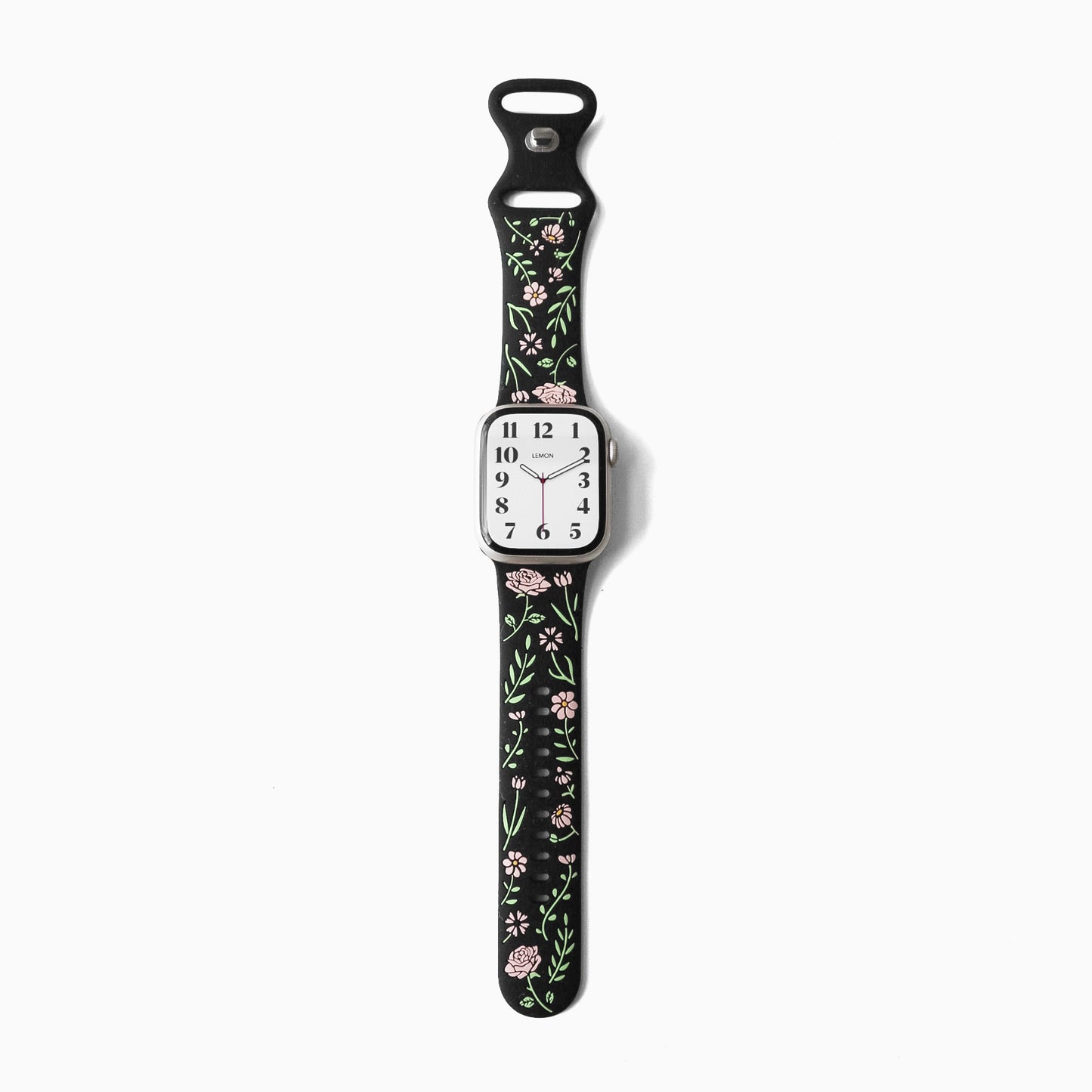 Wildflower Silicone Apple Watch Band -BLACK