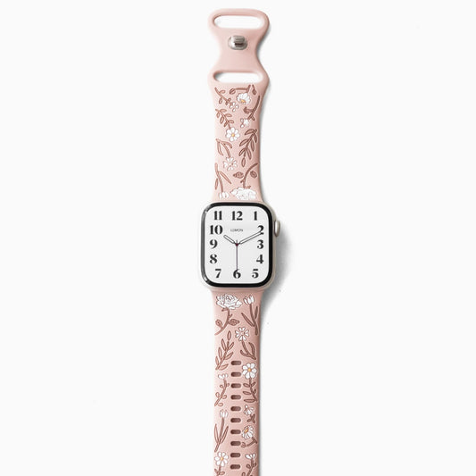 Wildflower Silicone Apple Watch Band - Pink 1