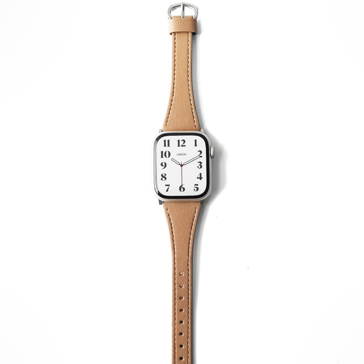 apple Watch with a beige slim women strap 