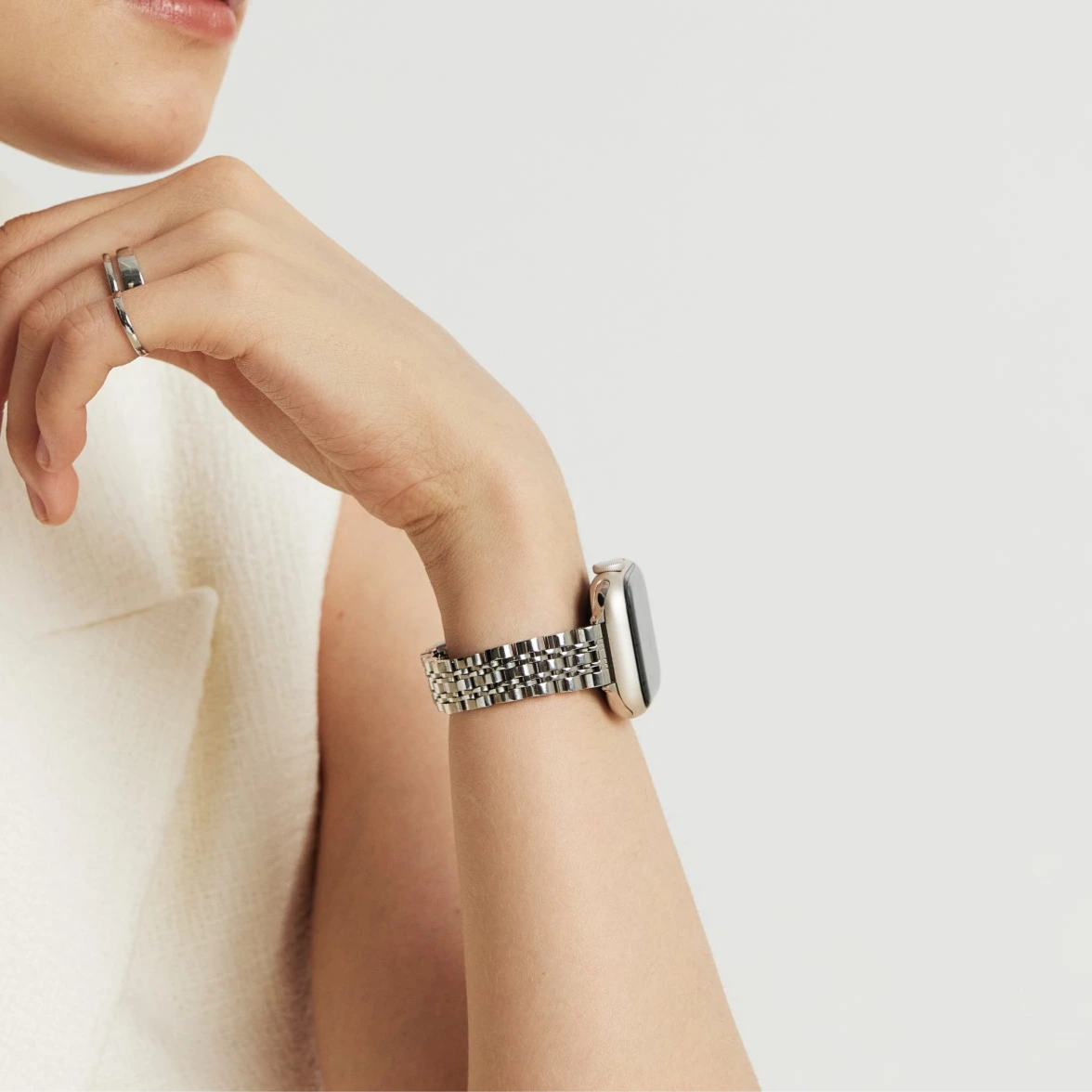 (St-Steel) LEMON Inspiration Apple Watch Strap - Silver