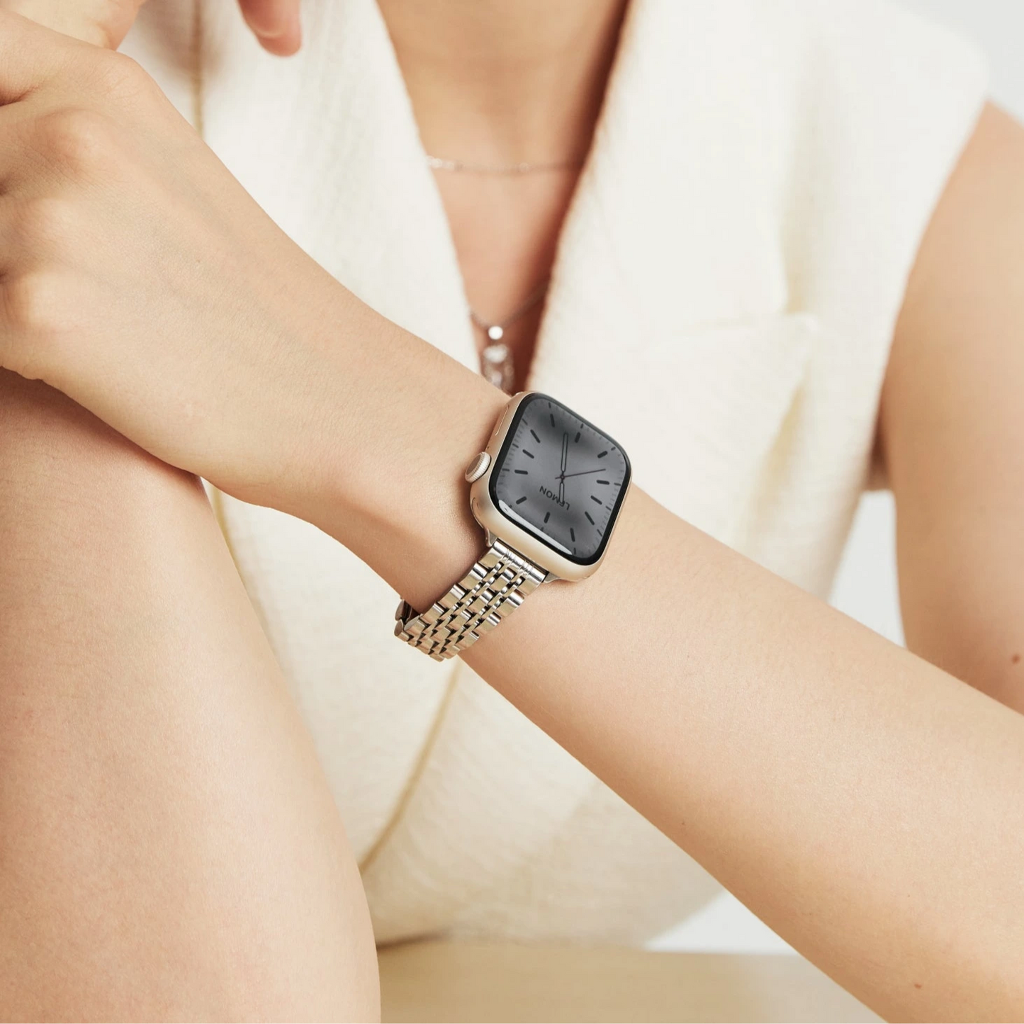 (St-Steel) LEMON Inspiration Apple Watch Strap - Silver