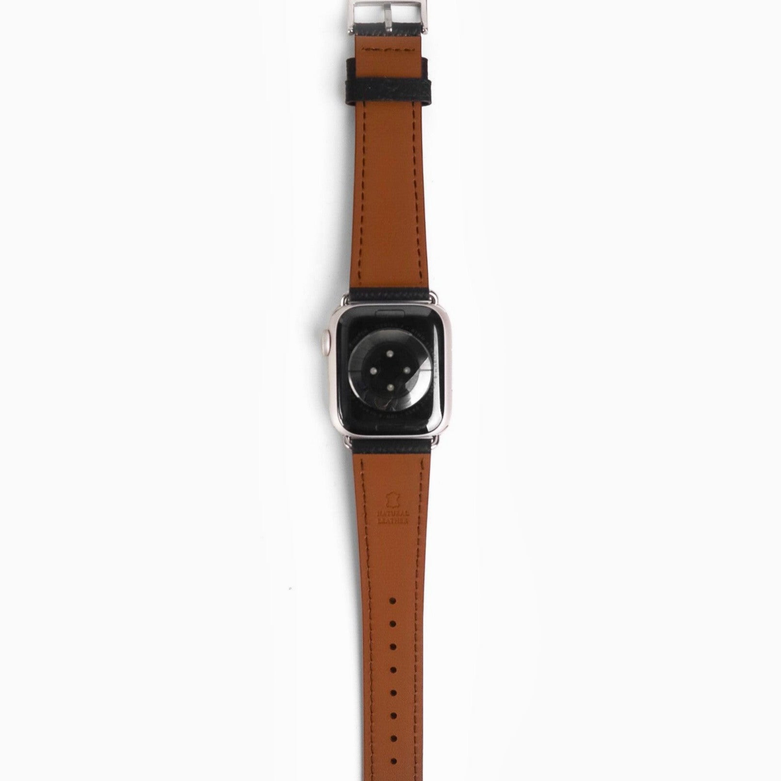 Florence Textured Leather Apple Watch Band - Black