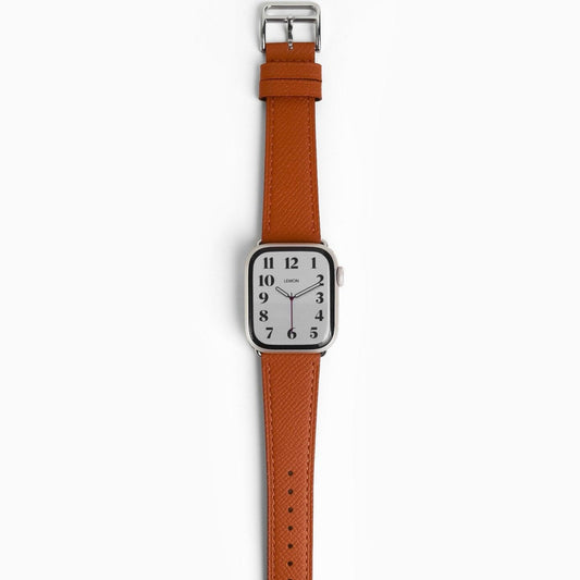 Florence Textured Leather Apple Watch Band - Brown