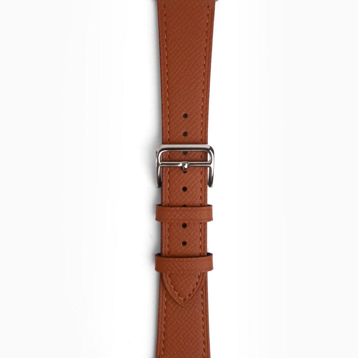 Florence Textured Leather Apple Watch Band - Brown