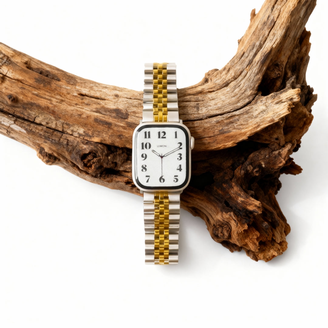 (St-Steel) Jubilee Apple Watch Strap - Two Tone