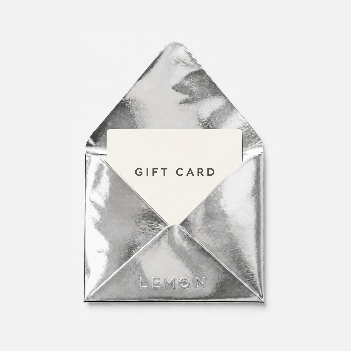 Lemon Straps digital gift card in an embossed silver envelope