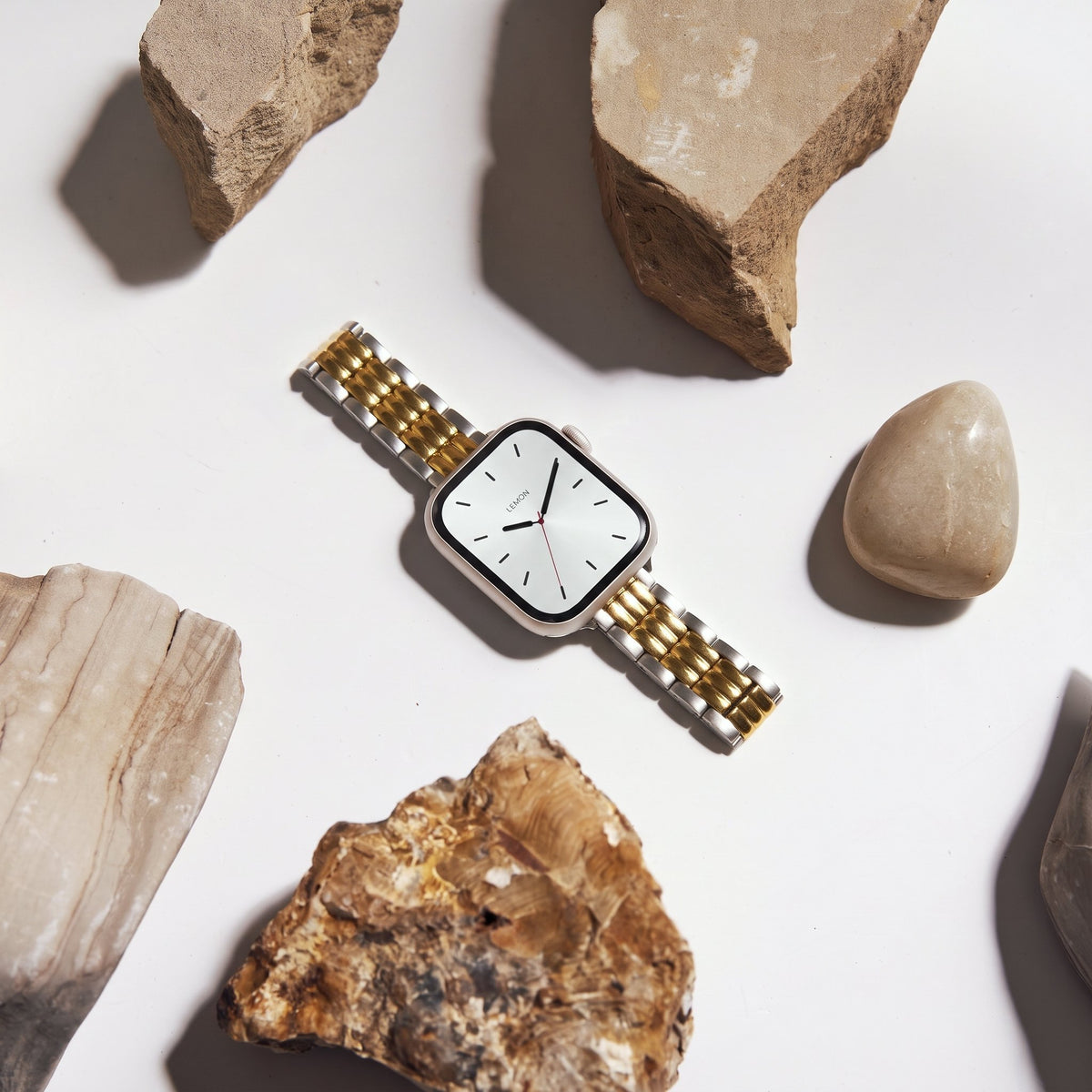 Moonlight Stainless Steel Apple Watch Strap - Two Tone
