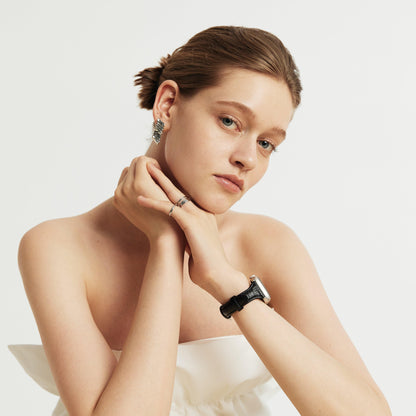 Voyage Leather Apple Watch Band in black, view 5
