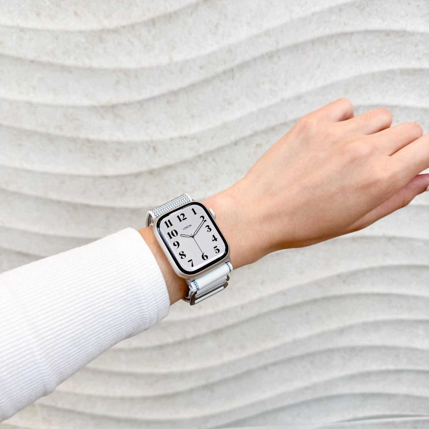 Mountain Nylon Apple Watch Band - White & Blue