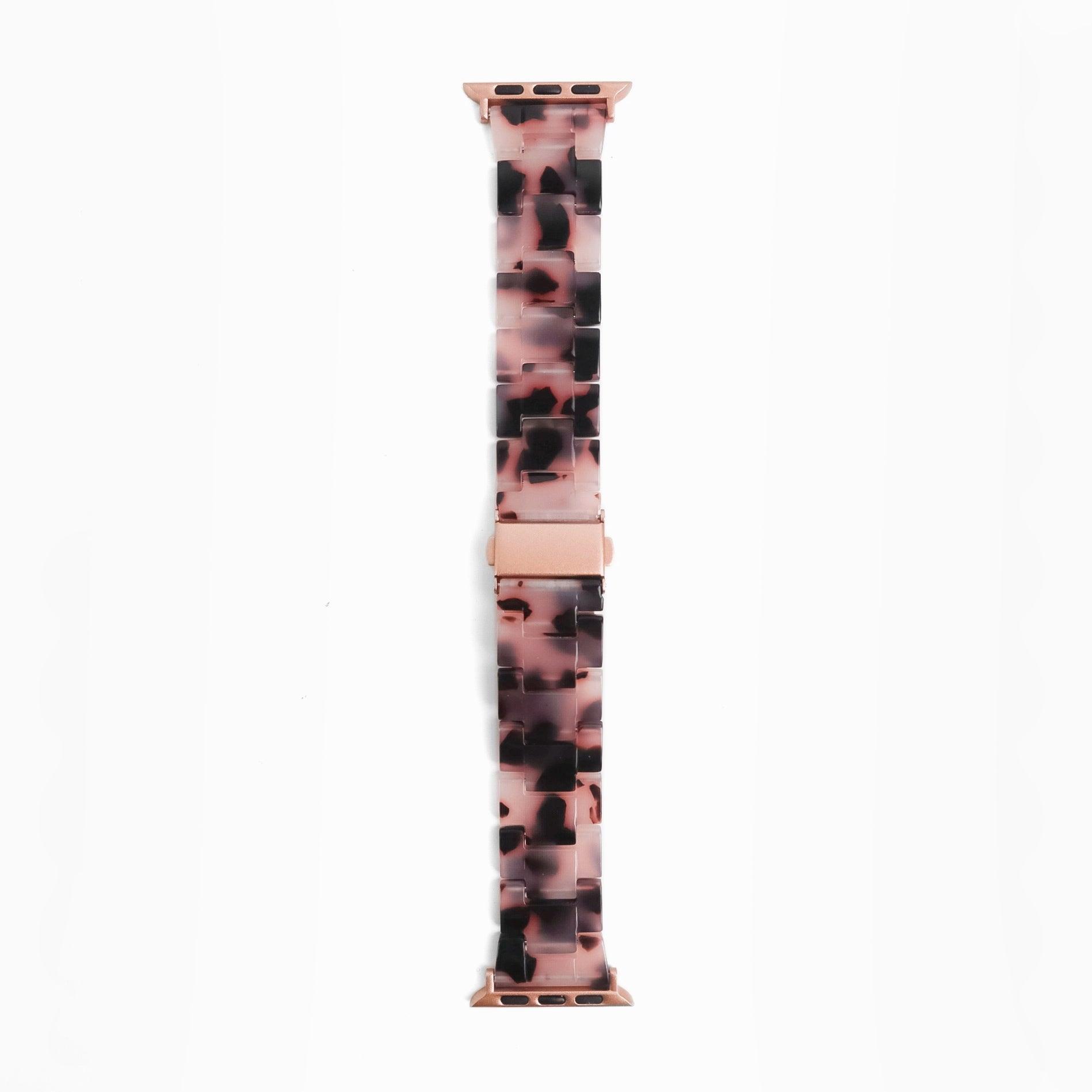 succulent watch band Polly Resin Apple Watch Band - Pink Tortoiseshell Apple Watch Series 10