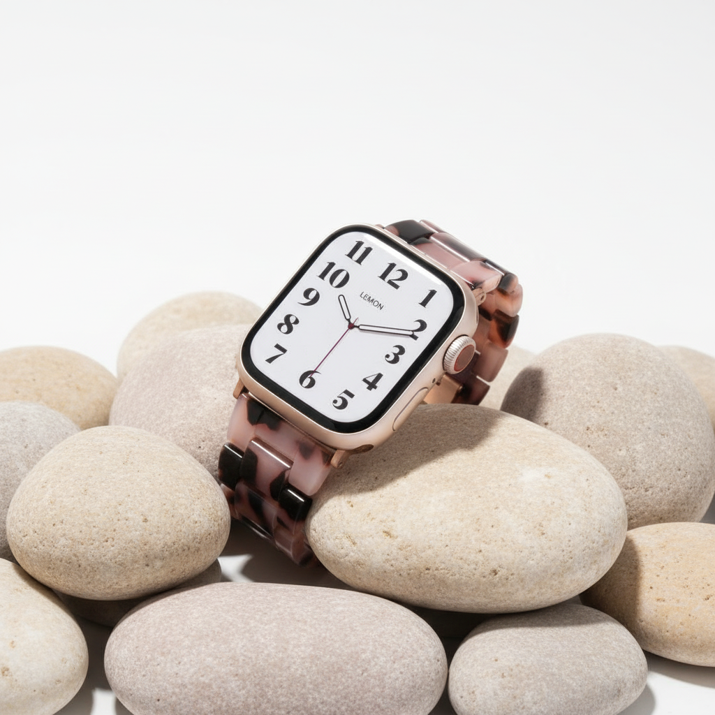 Polly Resin Apple Watch Band - Pink Tortoiseshell
