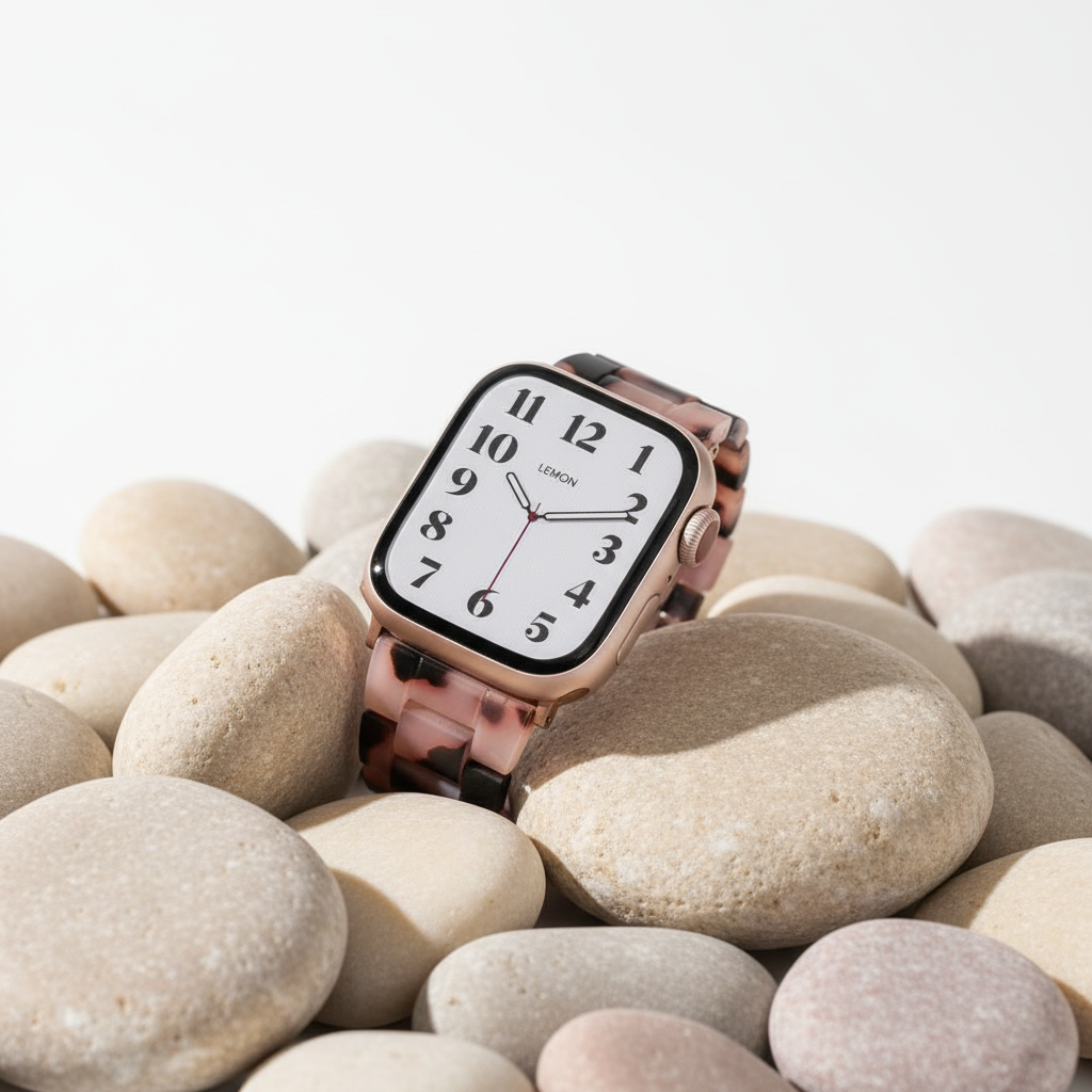 Polly Resin Apple Watch Band - Pink Tortoiseshell