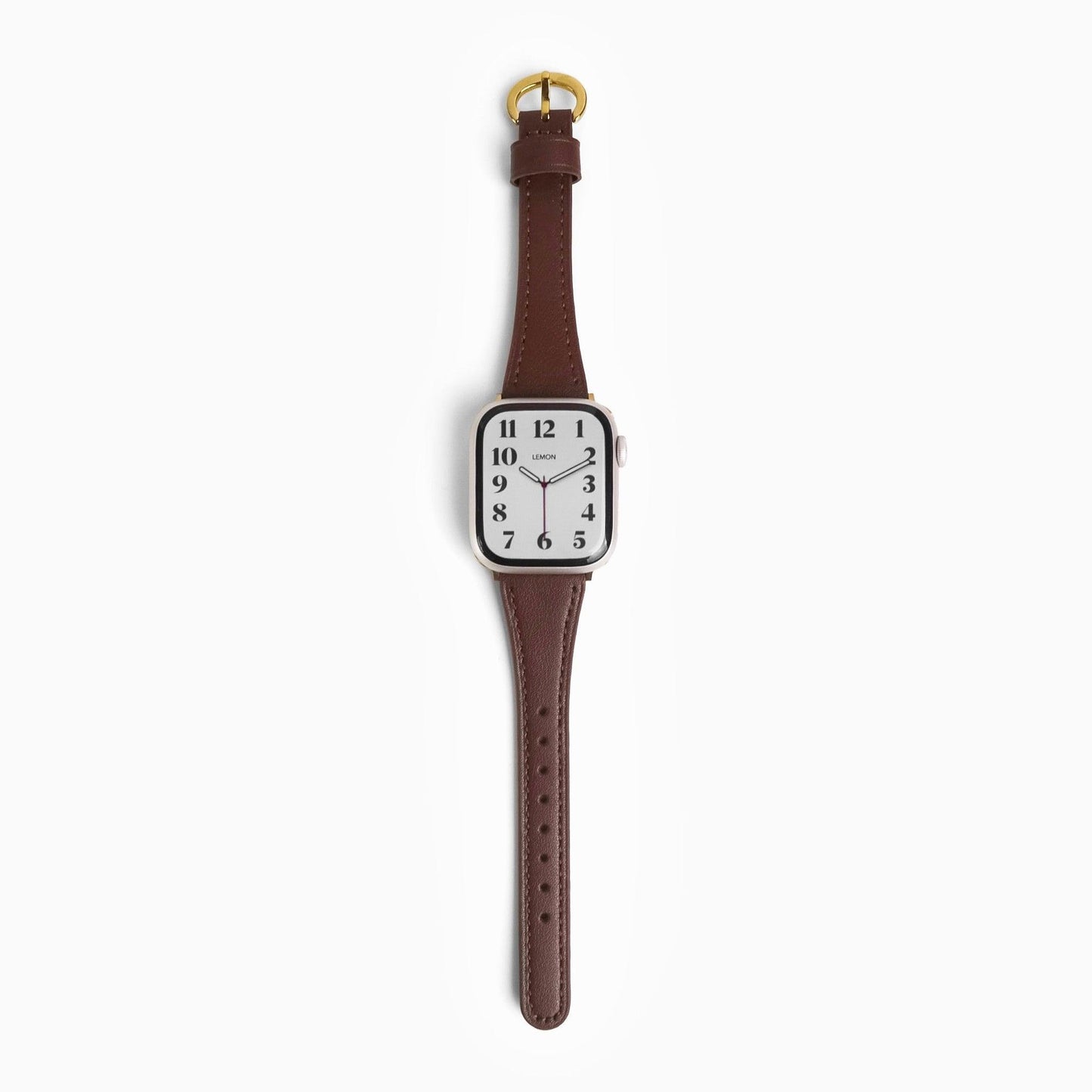Slim Horseshoe Leather Apple Watch Strap - Brown