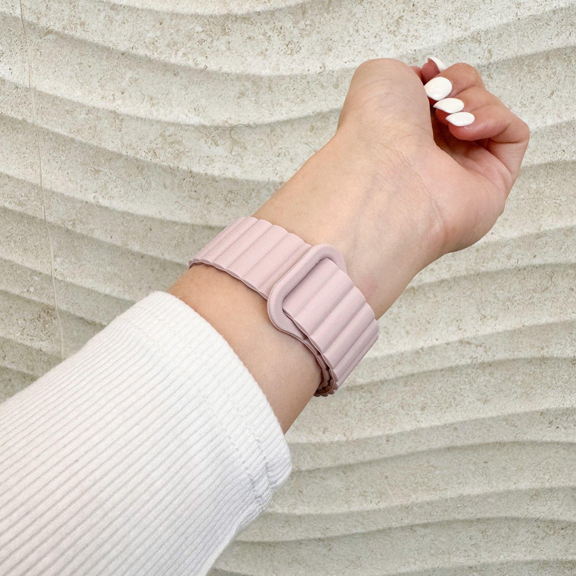 Snap Rubber Apple Watch Band - Pink & Rose