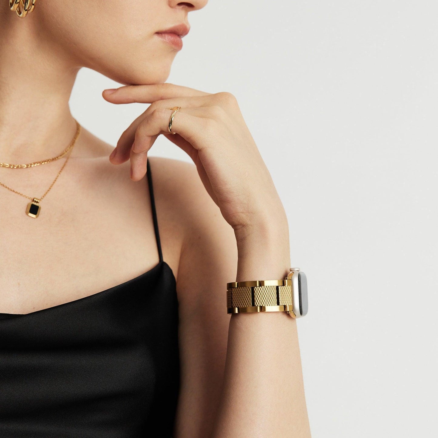 (St-Steel) Cape No.1 Apple Watch Band - 18k Gold Plated