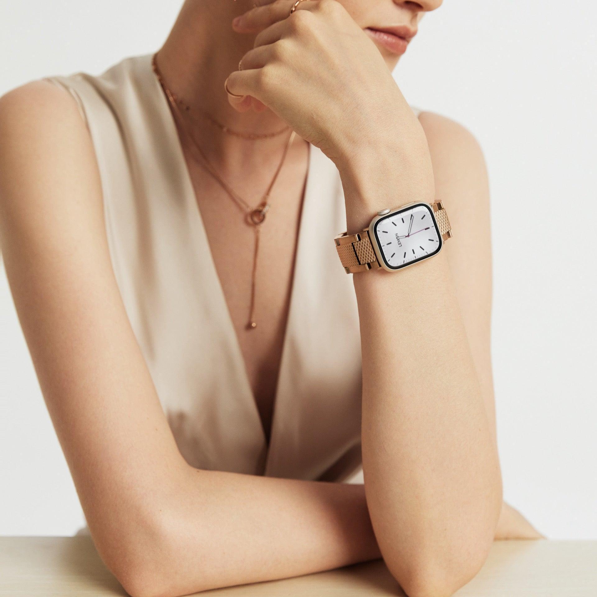 (St-Steel) Cape No.1 Apple Watch Band - 18k Rose Gold Plated