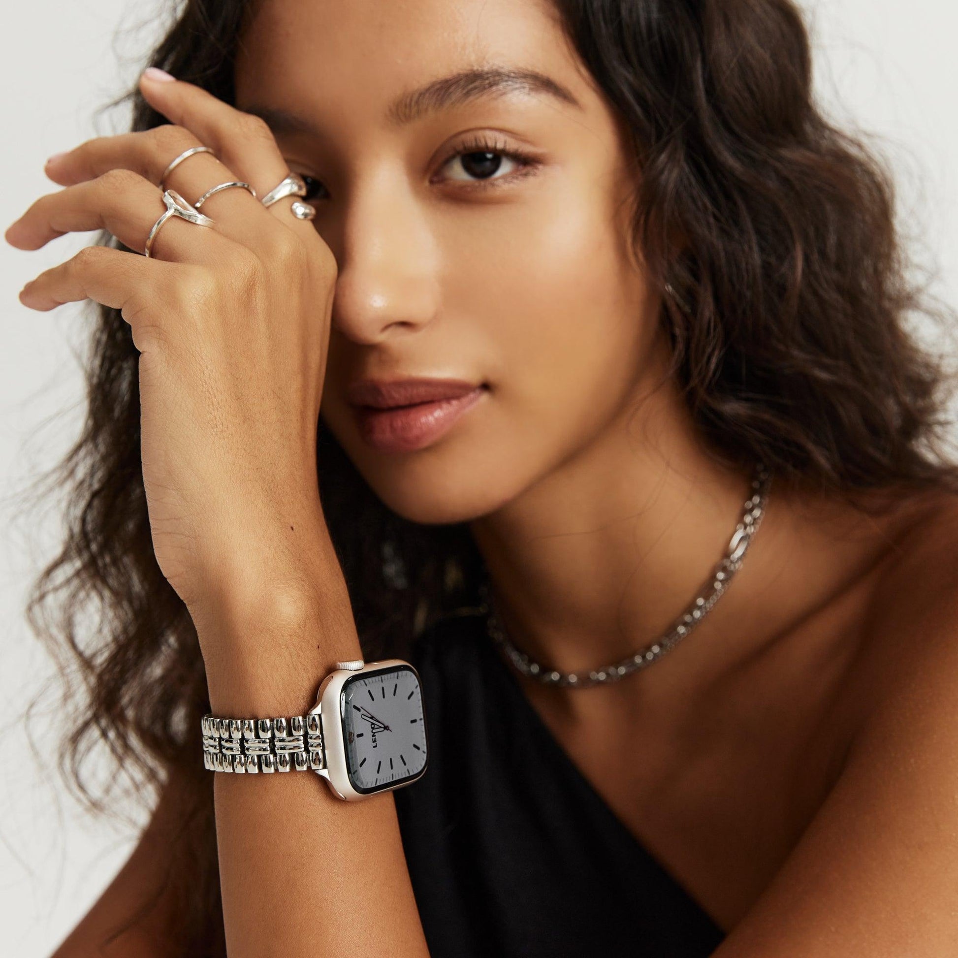 (St-Steel) Flowerwall Apple Watch Bracelet - Silver