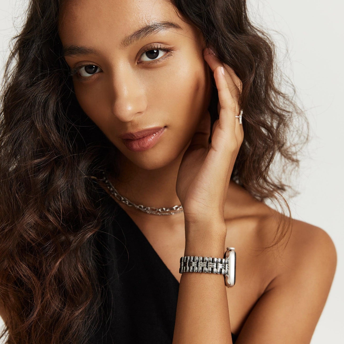 (St-Steel) Flowerwall Apple Watch Bracelet - Silver