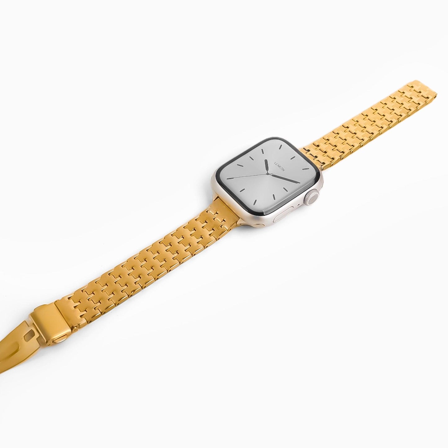 (St-Steel) Houndstooth Apple Watch Band - Gold