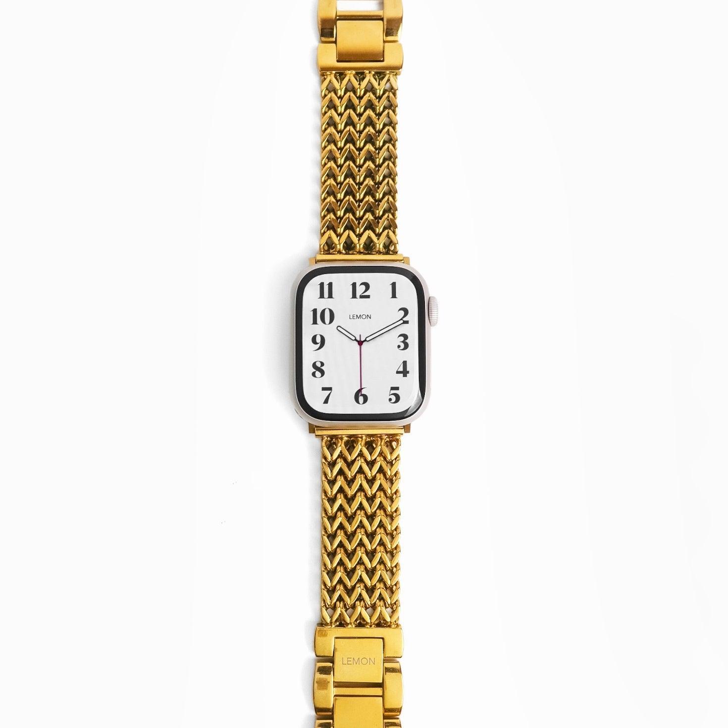 (St-Steel) Infinity Mesh Apple Watch Bracelet - 18k Gold Plated