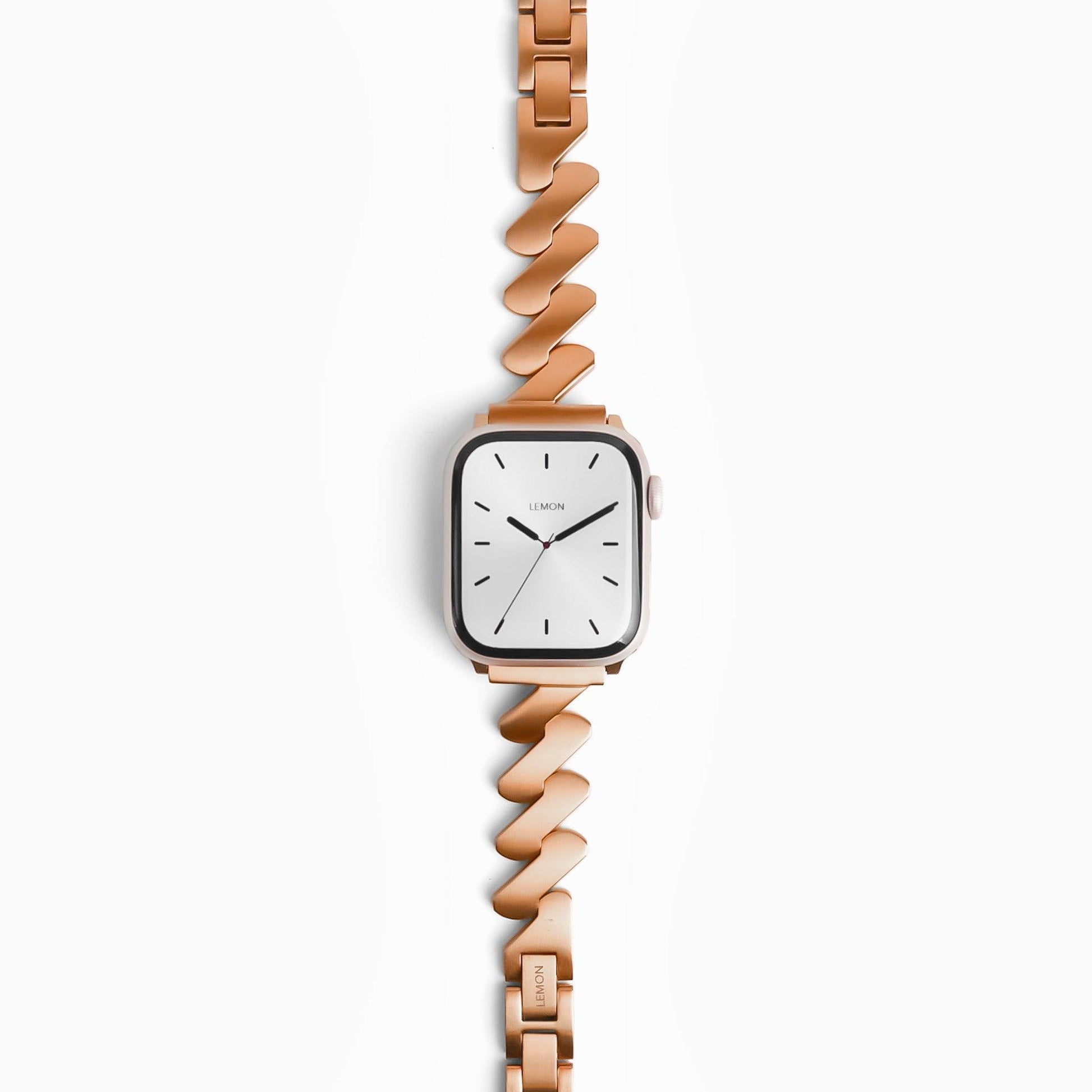 (St-Steel) Lightning Apple Watch Bracelet - 18k Rose Gold Plated