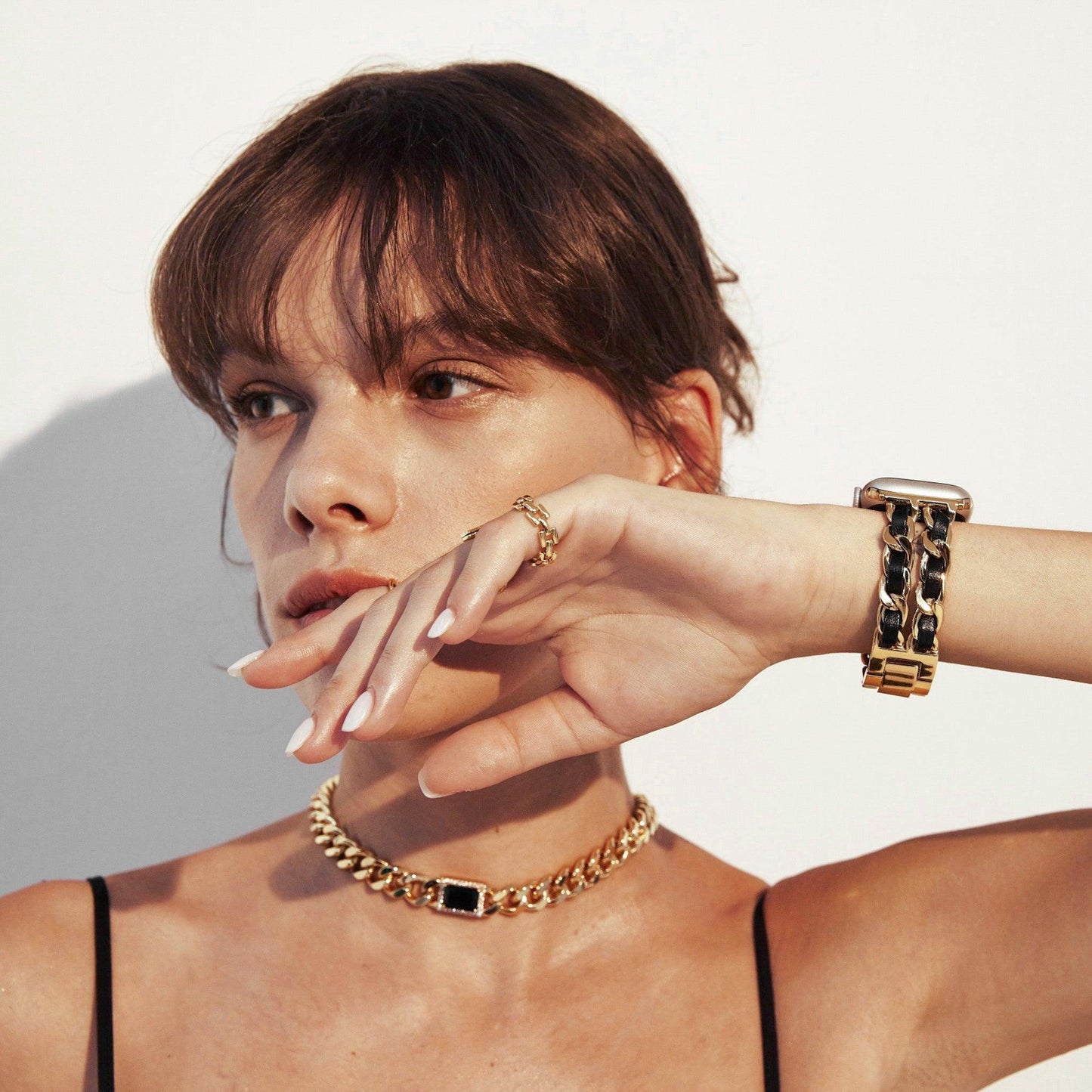 (St-Steel) Paris Night Apple Watch Bracelet - 18k Gold Plated